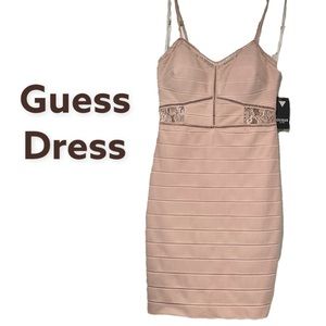 Guess pink above the knee stretch dress 👗 size 2 BRAND NEW